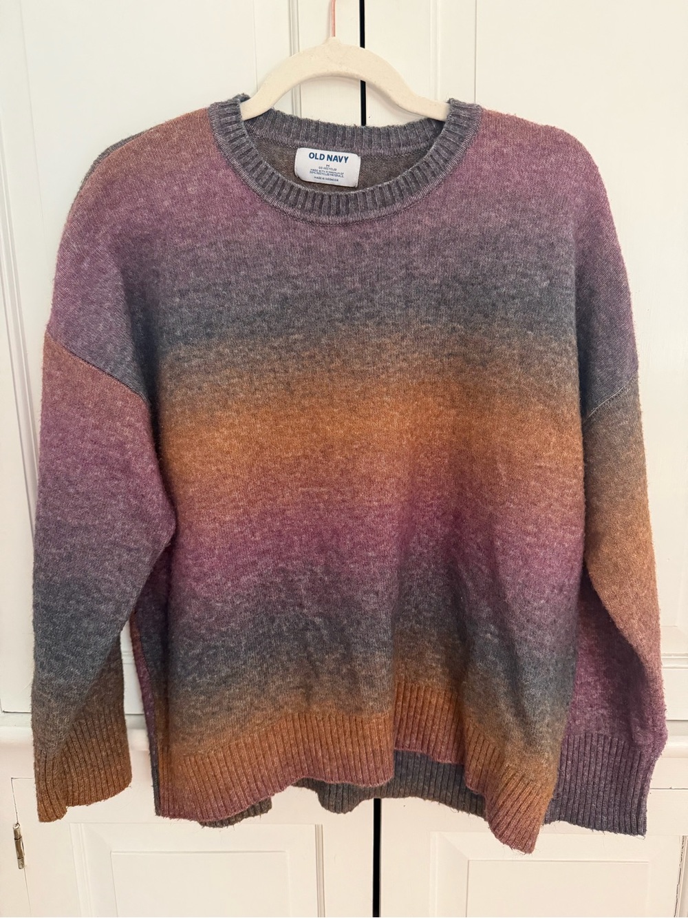Old Navy Ombre Crewneck Sweater - Pink, Gray & Gold